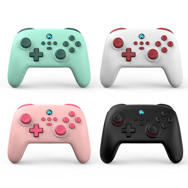 Wavlink – Four controllers in mint green, white, pink and black shown from the front on a white background