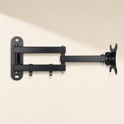 Reachmount – Side view of the black wall mount arms extended straight out from the wall plate on a cream background