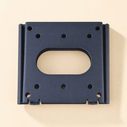 Walllock – Black square bracket plate seen straight on, with oval opening, drilled holes and small tabs along the bottom