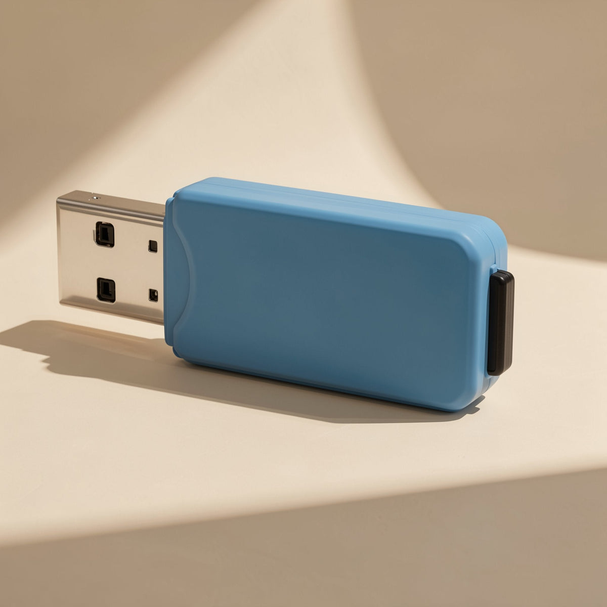 Chipdock USB 2.0 TF Card Reader – light blue reader with the USB plug extended and a black card tab on the side