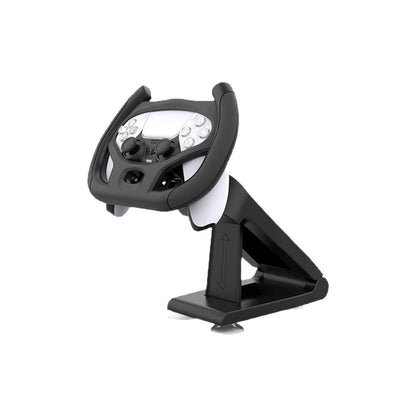 Wheelnest – Steering wheel stand with PS5 controller on a white background, showing the arm and suction cup foot