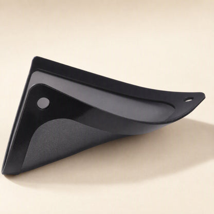 Dustflow PVC Magnetic Fan Dust Filter – black flexible filter frame curled to show its mesh panel and corner holes