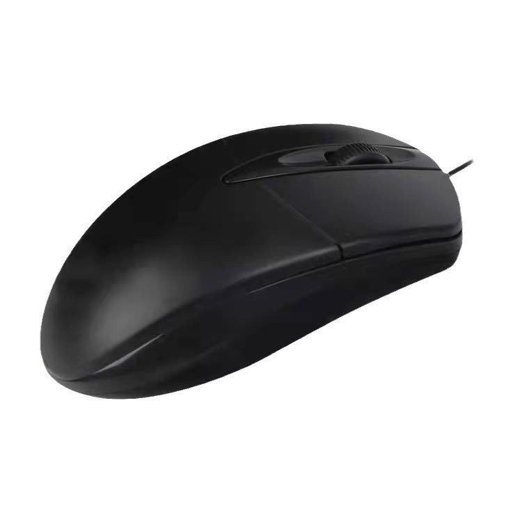Nibwire – Black wired optical mouse in a side-angle product shot on a plain white background