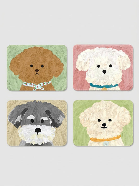 Pawgrid Cute Dog Print Mouse Pad – Natural Rubber, Single-Sided