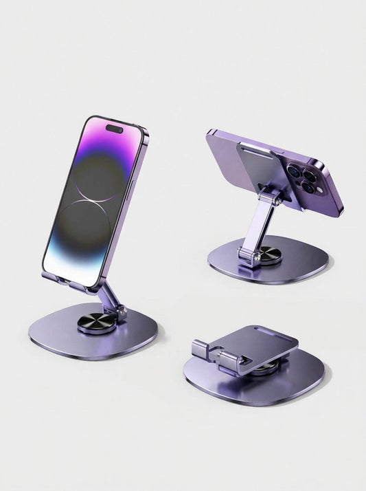 Steadyprop Aluminum Alloy Phone Stand – Folding, 360° Rotating Base