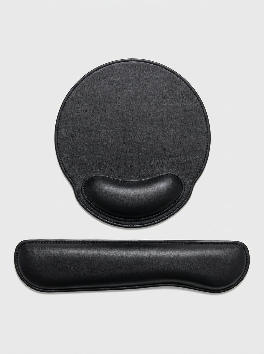 Wristcradle™ Memory Foam Wrist Rest Mouse Pad with Leather Surface