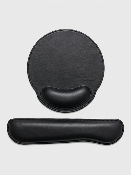 Wristcradle Mouse Pad with Memory Foam Wrist Rest – Leather Surface